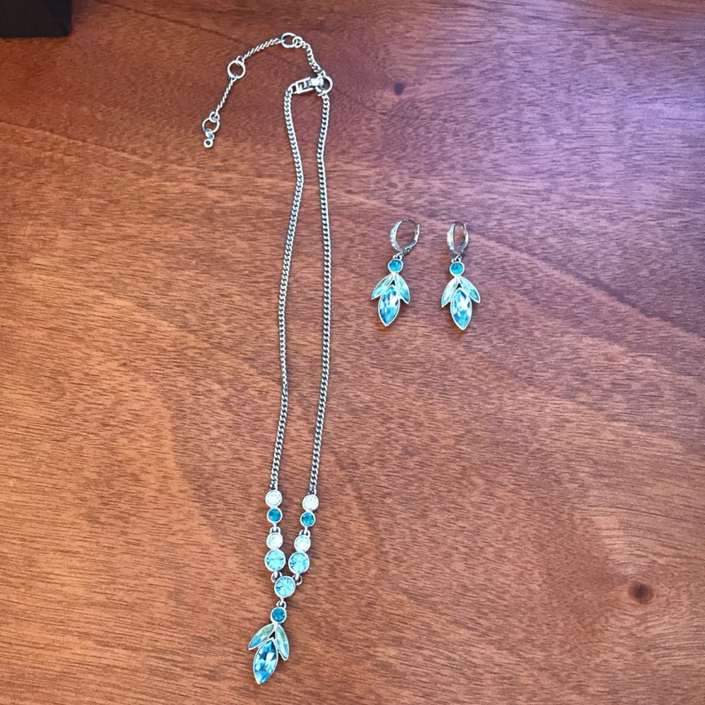 Givenchy Silver Swarovski Necklace & Earrings
